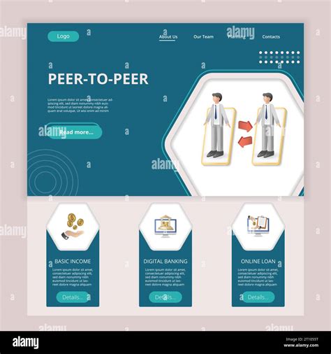 Peer To Peer Flat Landing Page Website Template Basic Income Digital