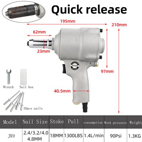 Hifeson Pneumatic Rivet G U N Air Blind Riveting Tool Riviter Automatic