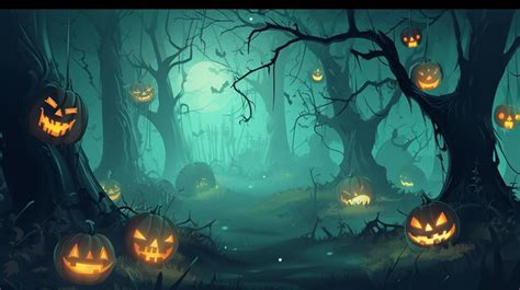 Premium Photo Halloween Background Featuring A Spooky Forest