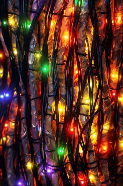 Premium AI Image | Detailed view of tangled christmas light strands ...