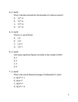 Ib Dp Physics Question Book Measurement And Uncertainty First Exams