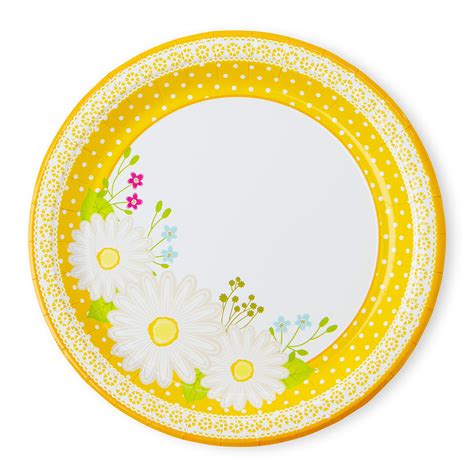 Royal Magnolia Floral Party Supplies Set Of 24 Daisy Paper Plates 7