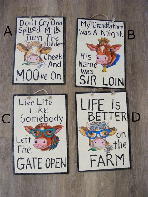 Funny Cow Signs 1 - Etsy