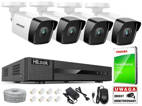 Zestaw Monitoringu Ip Kamery Poe Ir M Hikvision Rejestrator Poe Tb