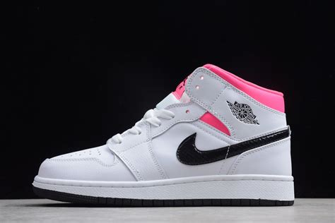 Womens Air Jordan 1 Mid Whiteblackhyper Pink