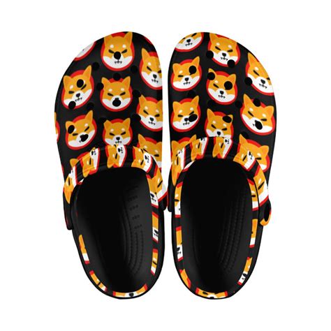 Shiba Inu Black Custom Print Adults Clogs Crypto Wearz