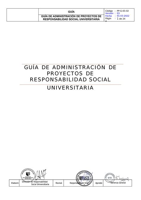 GuÍa De Administración De Proyectos De Responsabilidad Social