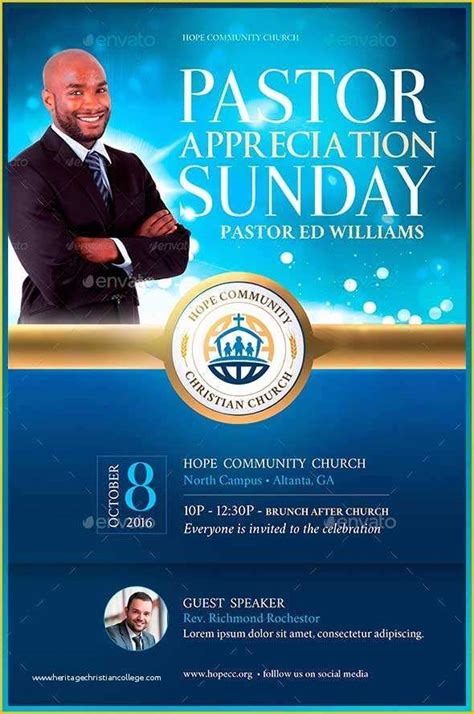 Pastor Anniversary Flyer Free Template