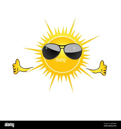 sol con gafas de sol de dibujos animados vector de arte Imagen Vector de stock - Alamy