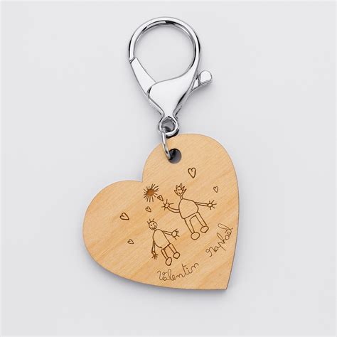 Porte Cl Personnalis Grav Bois M Daille Coeur X Mm Achat Vente