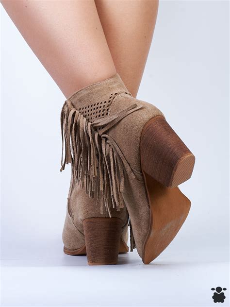 Botines Boho Chic Camel Con Flecos Talla Atelier Yuwa Ciao Jp