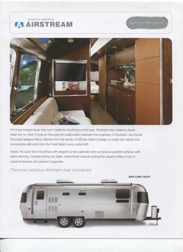 View Airstream Land Yacht Travel Trailer Brochures | Download RV ...