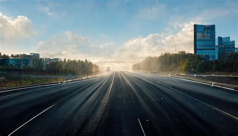 Premium Photo Asphalt Road Ground And Mountain Landscape At Sunset