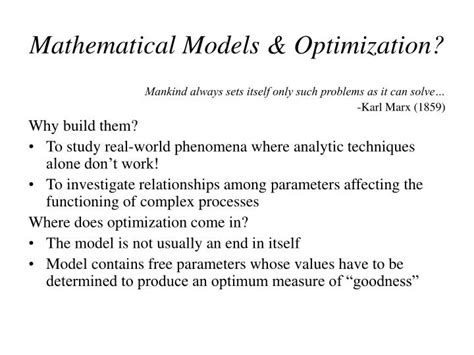 PPT Mathematical Models Optimization PowerPoint Presentation ID