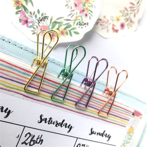 Planner Paper Clips Spring Wire Metallic Binder Accessories X - Etsy ...