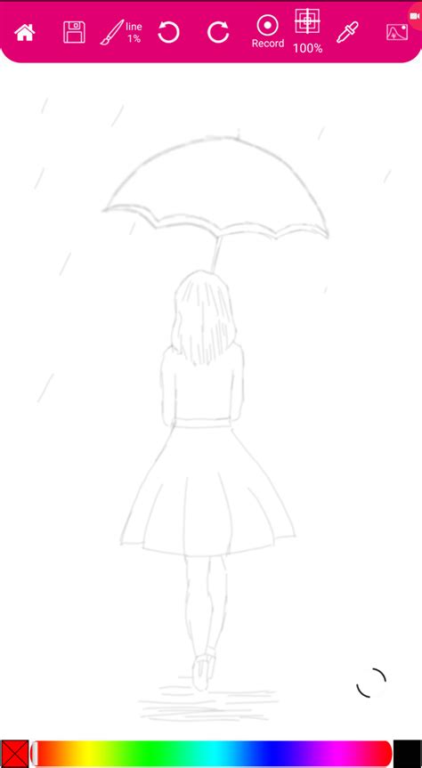 How To Draw A Girl With An Umbrella Step By Step Easy Drawing For Girls Step By Step