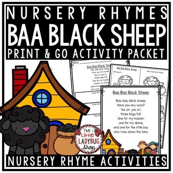 Baa Baa Black Sheep Nursery Rhyme for Kindergarten: Nursery Rhyme Activities - The Little ...