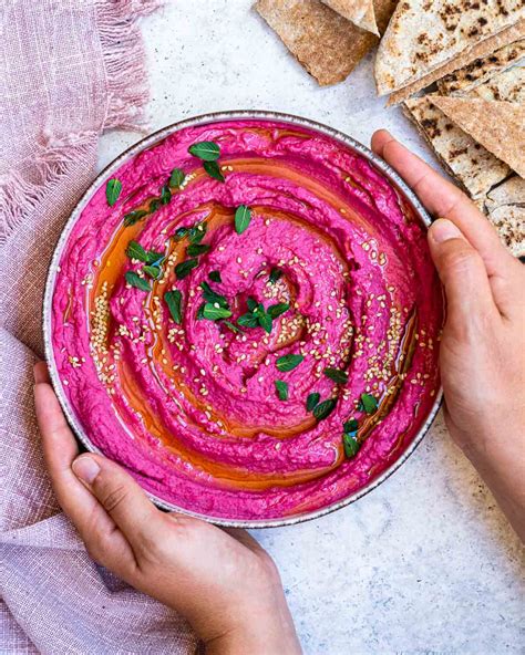 Easy Roasted Beetroot Hummus - Six Hungry Feet