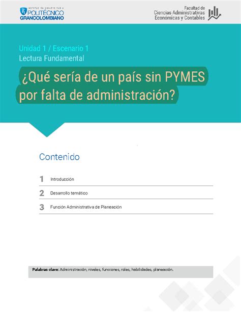 Lectura Fundamental Qu Ser A De Un Pa S Sin Pymes Por Falta