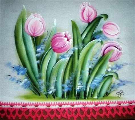 Pintura Em Tecido Dicas E Riscos Tulipas Pintura Em Tecido