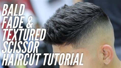 Barber Tutorial Using Scissors On Top With A Bald Fade On Sides Youtube