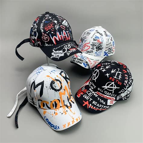 Sombreros De B Isbol Con Estampado De Grafiti Para Hombres Y Mujeres