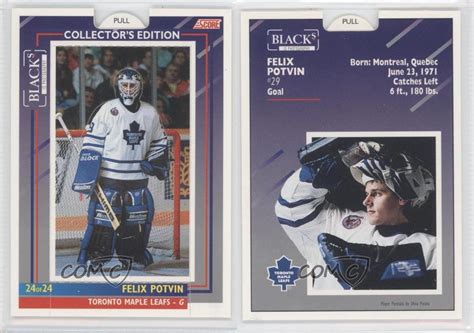 1993 94 Score Blacks Toronto Maple Leafs 24 Felix Potvin Hockey Card