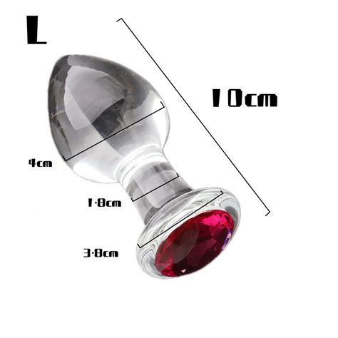 S Plug anal en cristal transparent pour adultes Jouets sexuels féminins Gode pénis en verre