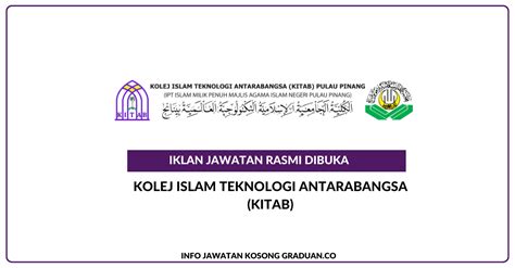 Permohonan Jawatan Kosong Kolej Islam Teknologi Antarabangsa Kitab • Portal Kerja Kosong Graduan