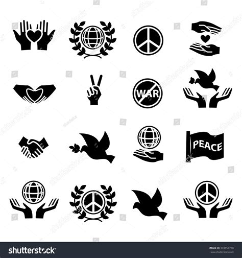 Peace Icons Set Stock Vector Royalty Free 393851710 Shutterstock