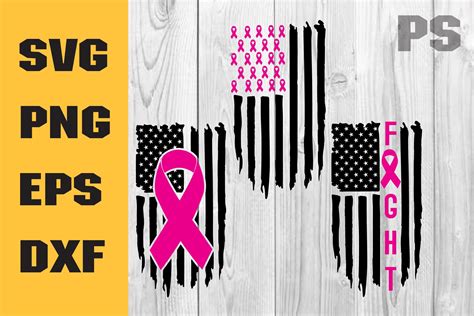 Fight Cancer US Flag SVG Pink Ribbon Graphic By ILukkystore Creative