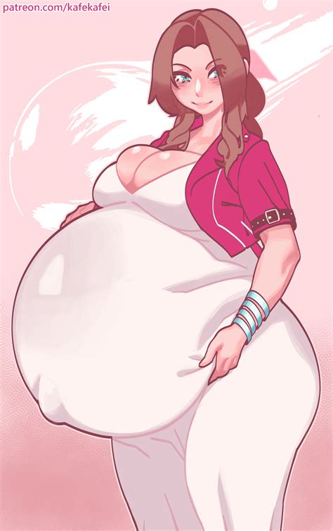 Rule 34 Aerith Gainsborough Belly Belly Button Big Belly Big Breasts