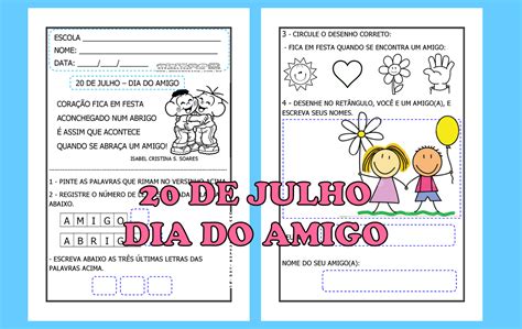 Quadrinha Do Amigo E Atividades Educa O Infantil Anos