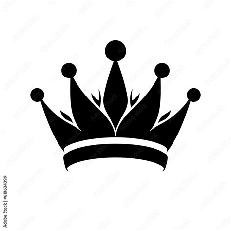 Crown Icon Black King Crown Symbol Isolated Crown Icon Stock Vector