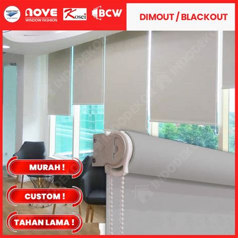 Jual Roller Blind Indoor Dimout 80 Blok Cahaya ChainXL Ukuran Besar