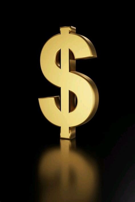 Golden Dollar Sign On Black Background