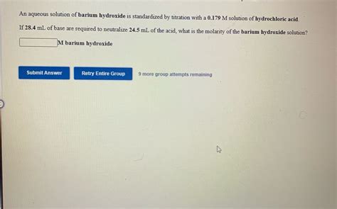 Answered An Aqueous Solution Of Barium Hydroxide Bartleby