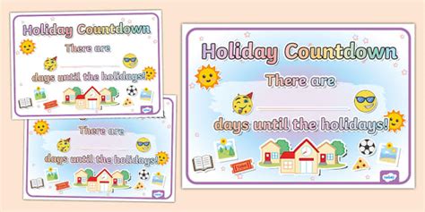 Holiday Countdown Display Poster Hecho Por Educadores