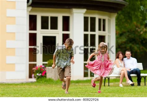 Young Happy Family Children Playing Parents Stock Photo 80822926 ...