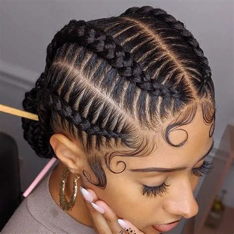 Tresses L Africaine N Tresses Coll Es Cornrows Blaque