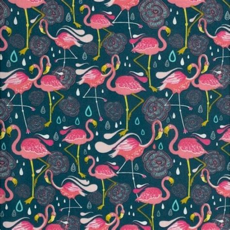 Tissu Coton Flamant Rose 335 Popeline Fabric Flamingo