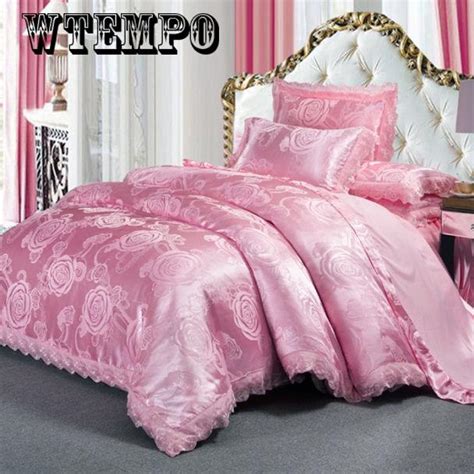 Buy 4pcs Luxury Jacquard Bedding Set Queen Size Bed Linen Silk Cotton