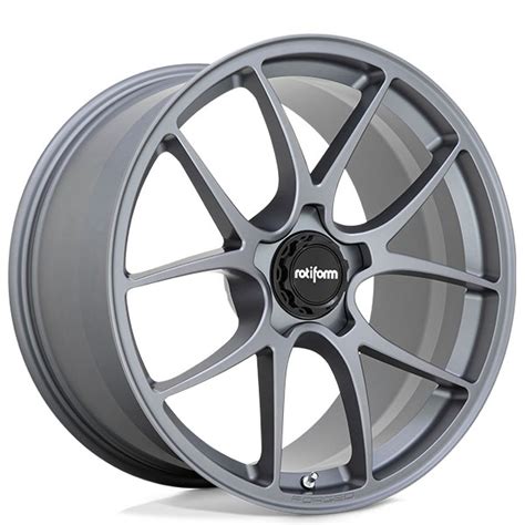 Staggered Rotiform Wheels R Ltn Satin Titanium Rims Rtf