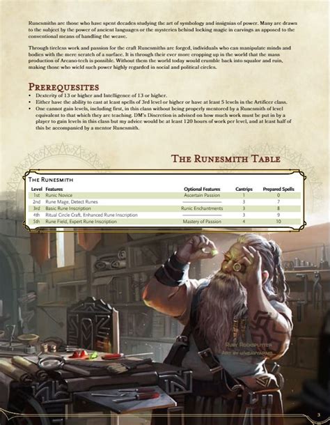 Runesmith Prestige Class R Unearthedarcana