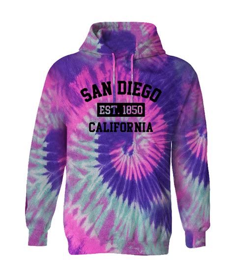 Yh 6001 Sd Ca Est 1850 Youth Tie Dye Hoodie Great Souvenirs Of San Diego