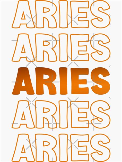 Aries Zodiac Sign Cute Aries Typography Sticker For Sale By