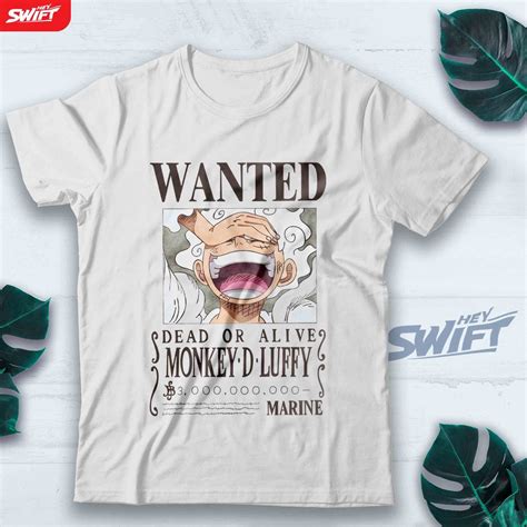 Jual Kaos Wanted Bounty Monkey D Luffy Gear One Piece Anime Tshirt