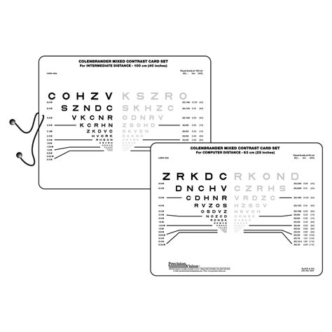 Colenbrander Mixed Contrast Intermediate And Computer Acuity Chart A