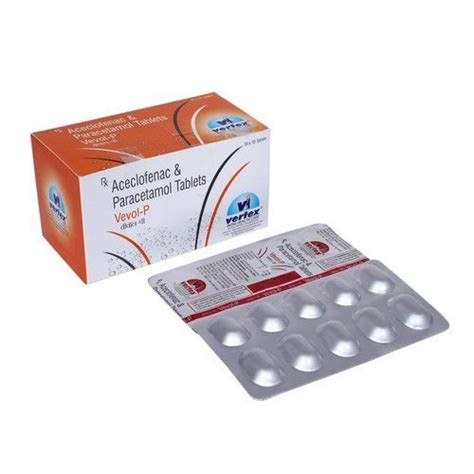 Aceclofenac 100mg And Paracetamol 325mg Tablet At Best Price In Jaipur Vertex India Healthcare