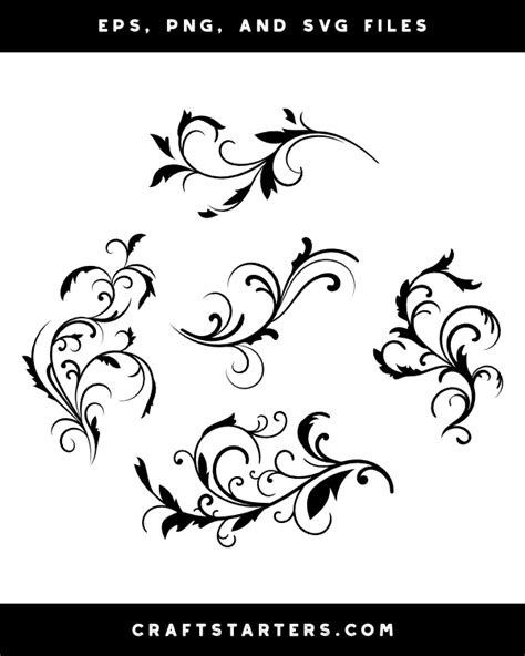 Vine Flourish Silhouette Clip Art